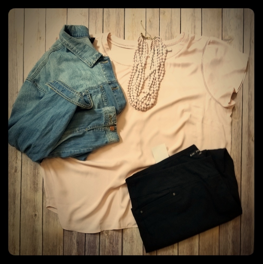 Blush Button Back Shell from Loft 22